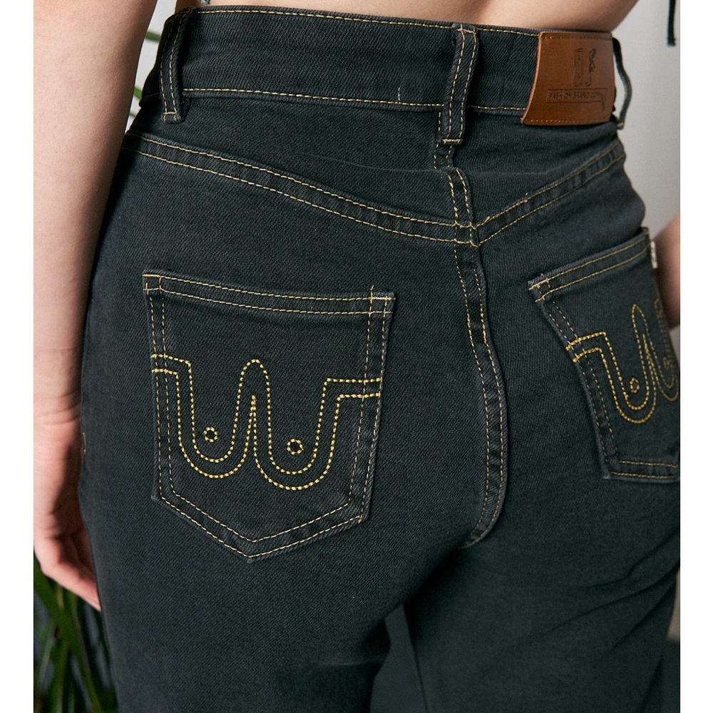 Fashion brand company nap jeans with yellow thread! - Picture 3 of 8